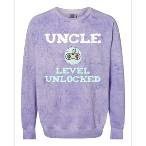 Uncle Level Unlocked Funny Uncle Gamer Video Games Cool Gift Colorblast Crewneck Sweatshirt