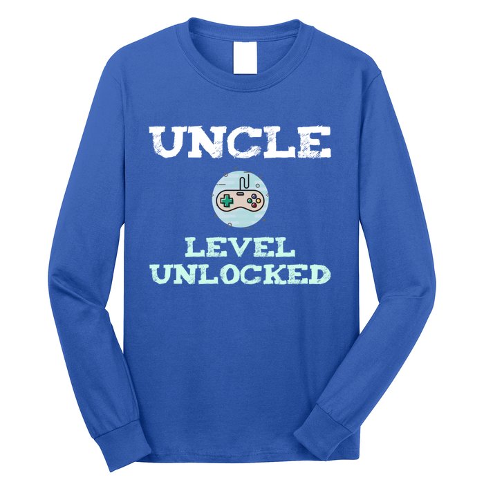 Uncle Level Unlocked Funny Uncle Gamer Video Games Cool Gift Long Sleeve Shirt