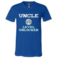 Uncle Level Unlocked Funny Uncle Gamer Video Games Cool Gift V-Neck T-Shirt