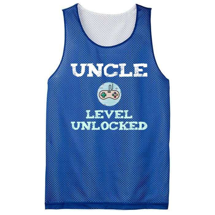 Uncle Level Unlocked Funny Uncle Gamer Video Games Cool Gift Mesh Reversible Basketball Jersey Tank