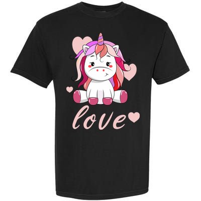 Unicorn Love Valentine Garment-Dyed Heavyweight T-Shirt