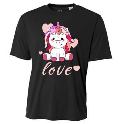 Unicorn Love Valentine Cooling Performance Crew T-Shirt