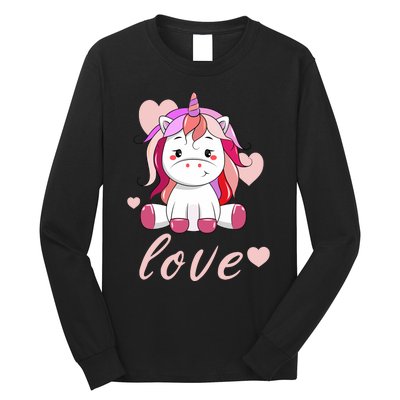 Unicorn Love Valentine Long Sleeve Shirt