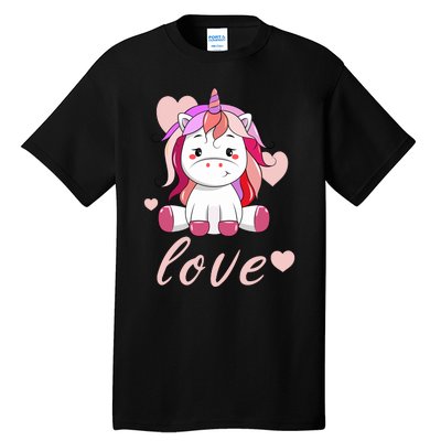 Unicorn Love Valentine Tall T-Shirt