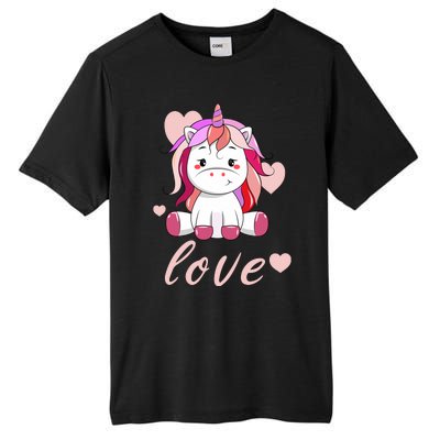 Unicorn Love Valentine Tall Fusion ChromaSoft Performance T-Shirt