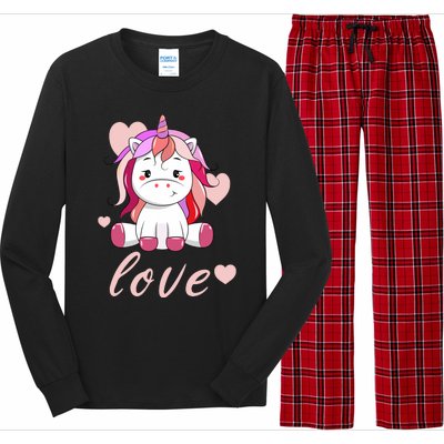 Unicorn Love Valentine Long Sleeve Pajama Set