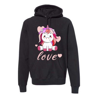 Unicorn Love Valentine Premium Hoodie