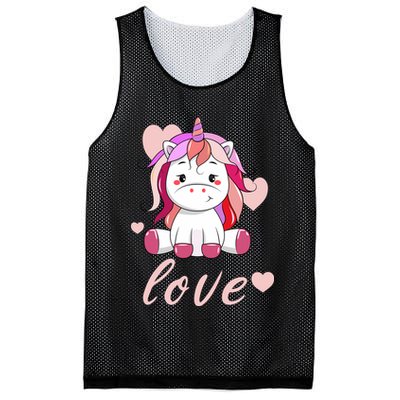 Unicorn Love Valentine Mesh Reversible Basketball Jersey Tank