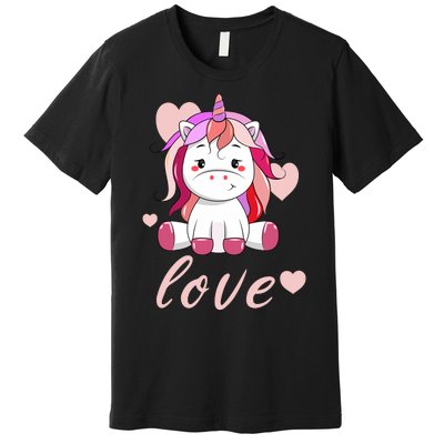 Unicorn Love Valentine Premium T-Shirt