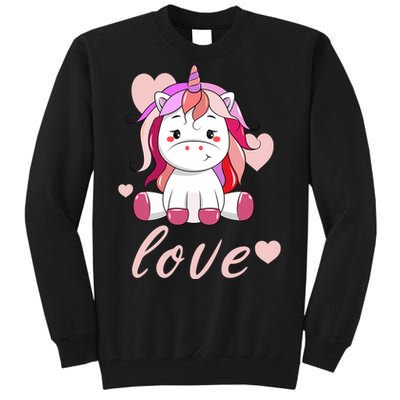 Unicorn Love Valentine Tall Sweatshirt