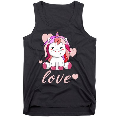 Unicorn Love Valentine Tank Top