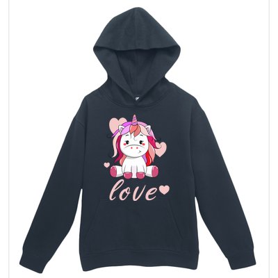 Unicorn Love Valentine Urban Pullover Hoodie