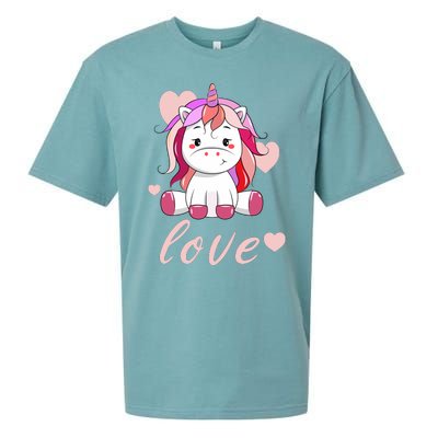 Unicorn Love Valentine Sueded Cloud Jersey T-Shirt