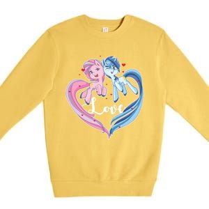 Unicorn Love Valentine's Day Gift Premium Crewneck Sweatshirt