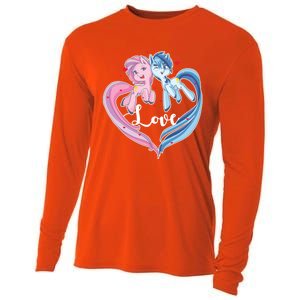 Unicorn Love Valentine's Day Gift Cooling Performance Long Sleeve Crew