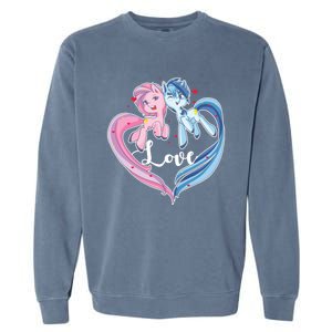 Unicorn Love Valentine's Day Gift Garment-Dyed Sweatshirt