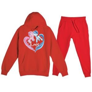 Unicorn Love Valentine's Day Gift Premium Hooded Sweatsuit Set