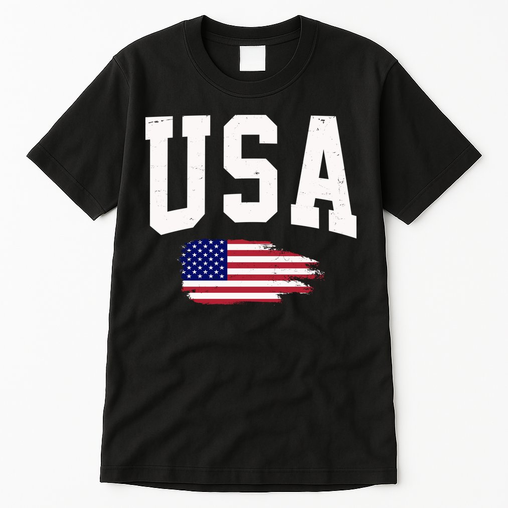 USA Logo Vintage Team Flag America Tall T-Shirt