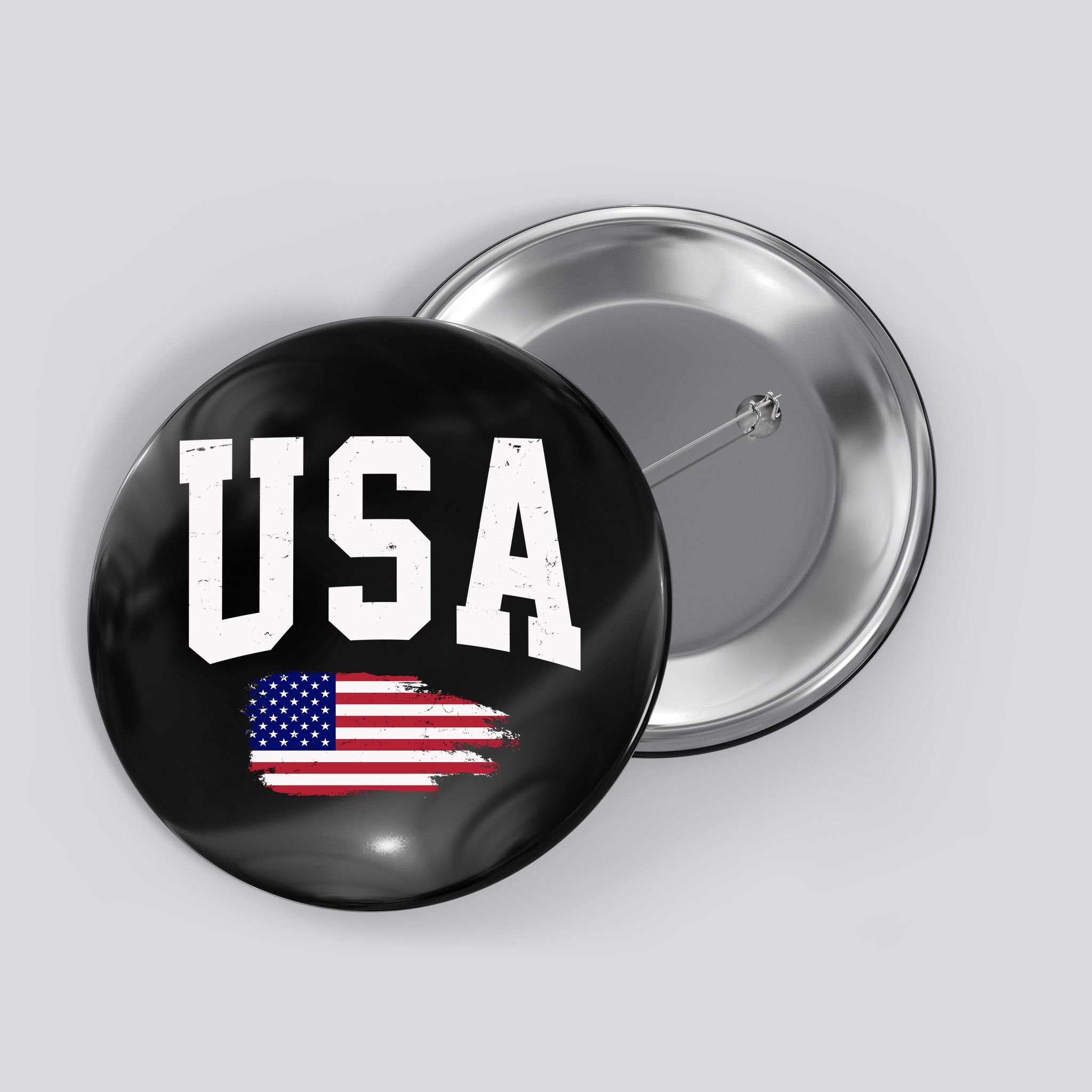 USA Logo Vintage Team Flag America Button