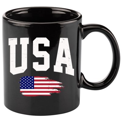 USA Logo Vintage Team Flag America 11oz C Handle Ceramic Mug