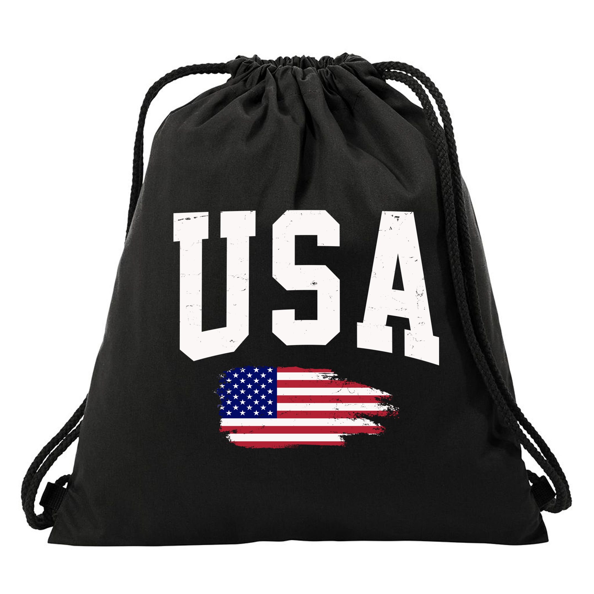 USA Logo Vintage Team Flag America Drawstring Bag