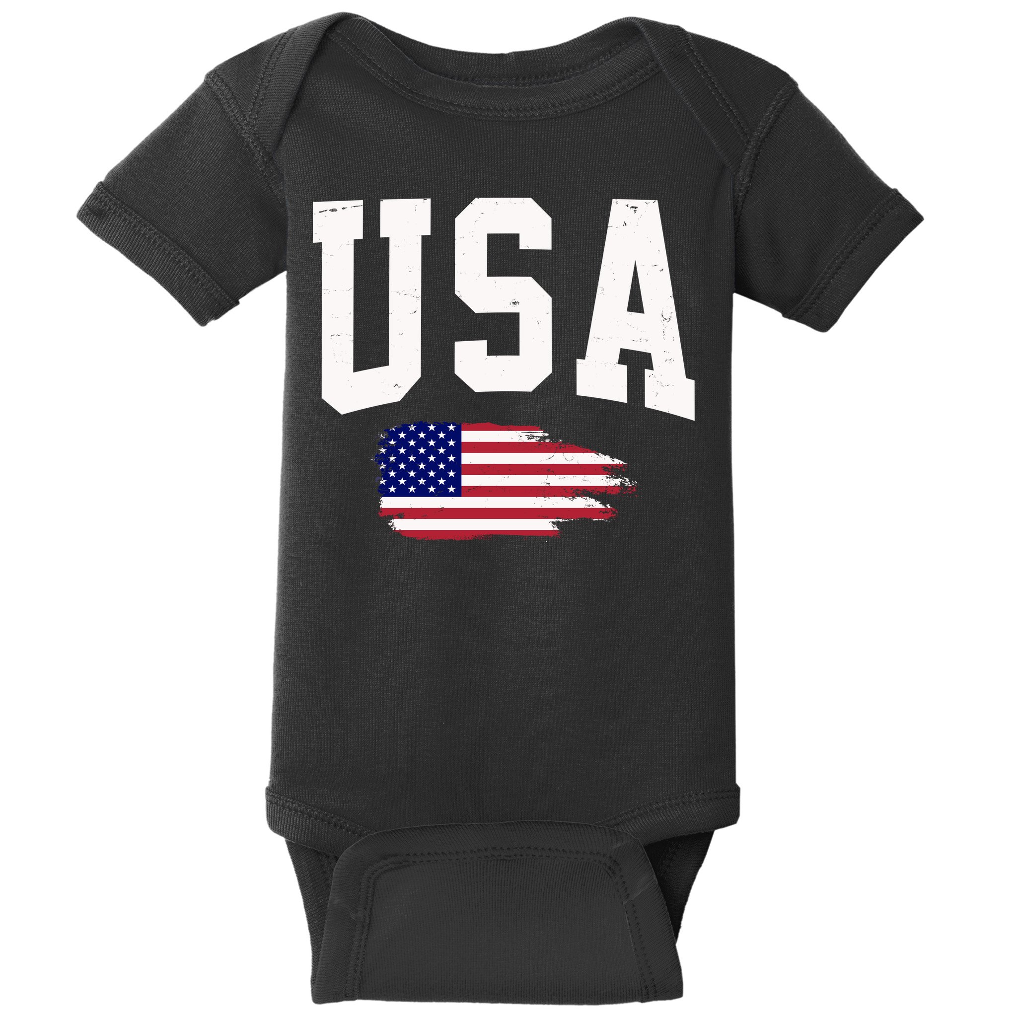 USA Logo Vintage Team Flag America Baby Bodysuit