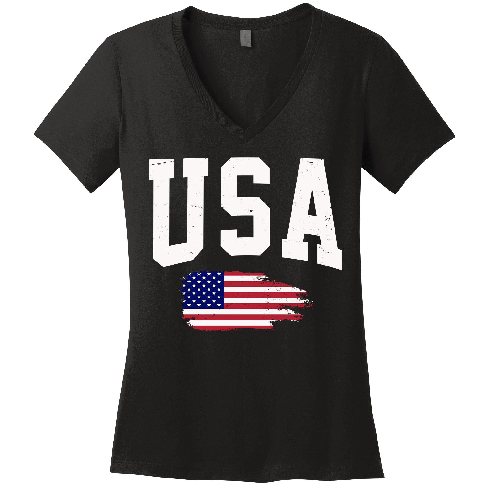 USA Logo Vintage Team Flag America Women's V-Neck T-Shirt