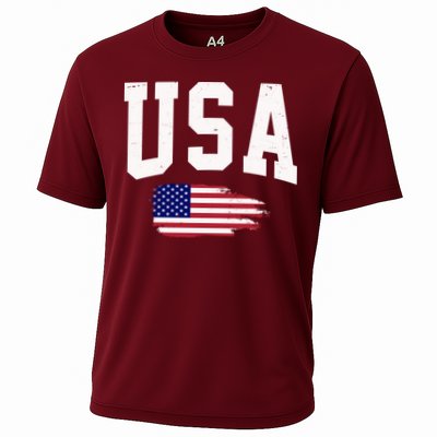 USA Logo Vintage Team Flag America Performance Shirt
