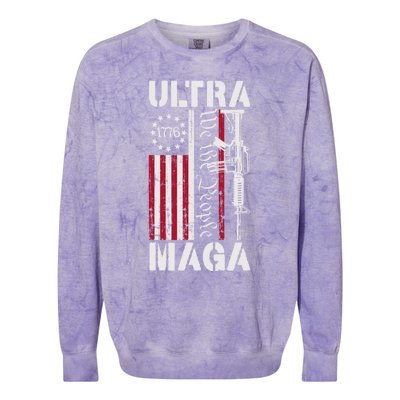 Ultra Maga 2024 American Flag Anti Joe Biden Ultra Maga Colorblast Crewneck Sweatshirt