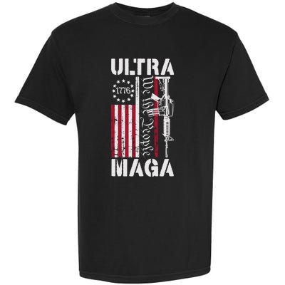 Ultra Maga 2024 American Flag Anti Joe Biden Ultra Maga Garment-Dyed Heavyweight T-Shirt