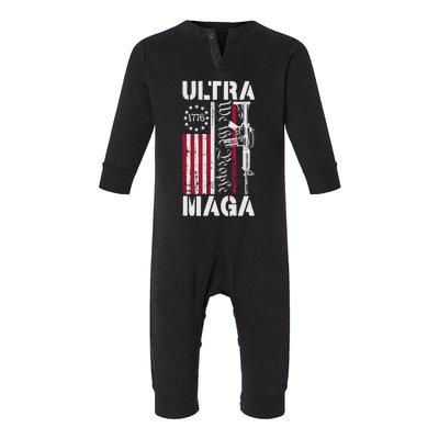 Ultra Maga 2024 American Flag Anti Joe Biden Ultra Maga Infant Fleece One Piece