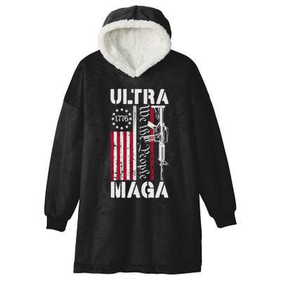 Ultra Maga 2024 American Flag Anti Joe Biden Ultra Maga Hooded Wearable Blanket