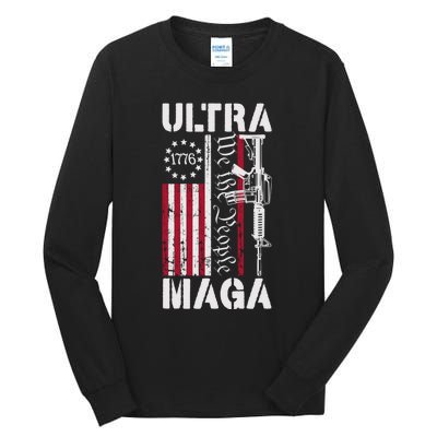 Ultra Maga 2024 American Flag Anti Joe Biden Ultra Maga Tall Long Sleeve T-Shirt