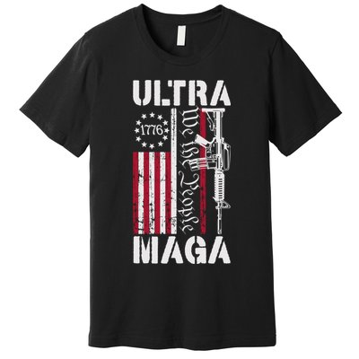 Ultra Maga 2024 American Flag Anti Joe Biden Ultra Maga Premium T-Shirt