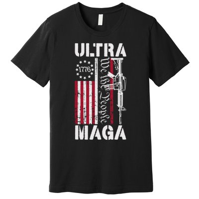 Ultra Maga 2024 American Flag Anti Joe Biden Ultra Maga Premium T-Shirt