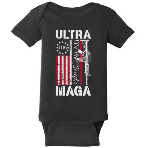 Ultra Maga 2024 American Flag Anti Joe Biden Ultra Maga Baby Bodysuit