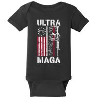 Ultra Maga 2024 American Flag Anti Joe Biden Ultra Maga Baby Bodysuit