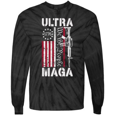 Ultra Maga 2024 American Flag Anti Joe Biden Ultra Maga Tie-Dye Long Sleeve Shirt