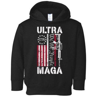 Ultra Maga 2024 American Flag Anti Joe Biden Ultra Maga Toddler Hoodie