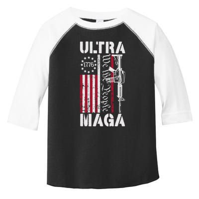 Ultra Maga 2024 American Flag Anti Joe Biden Ultra Maga Toddler Fine Jersey T-Shirt