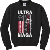 Ultra Maga 2024 American Flag Anti Joe Biden Ultra Maga Kids Sweatshirt