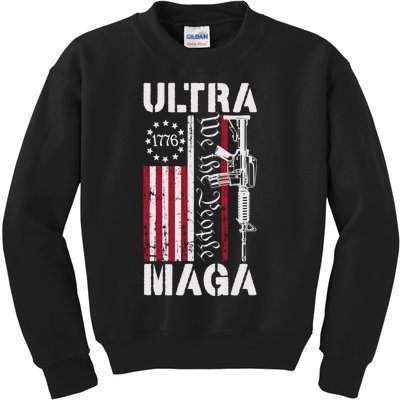 Ultra Maga 2024 American Flag Anti Joe Biden Ultra Maga Kids Sweatshirt