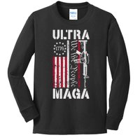 Ultra Maga 2024 American Flag Anti Joe Biden Ultra Maga Kids Long Sleeve Shirt