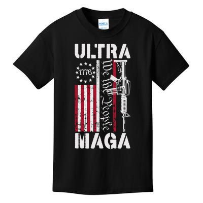 Ultra Maga 2024 American Flag Anti Joe Biden Ultra Maga Kids T-Shirt