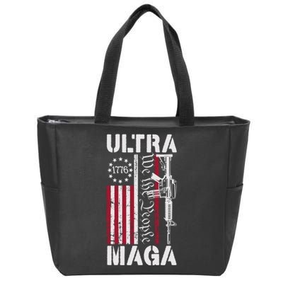 Ultra Maga 2024 American Flag Anti Joe Biden Ultra Maga Zip Tote Bag