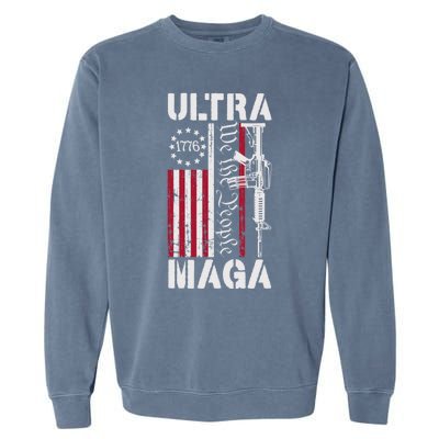 Ultra Maga 2024 American Flag Anti Joe Biden Ultra Maga Garment-Dyed Sweatshirt