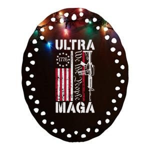 Ultra Maga 2024 American Flag Anti Joe Biden Ultra Maga Ceramic Oval Ornament