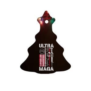 Ultra Maga 2024 American Flag Anti Joe Biden Ultra Maga Ceramic Tree Ornament