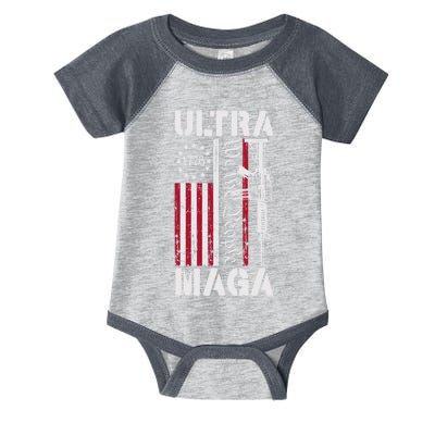 Ultra Maga 2024 American Flag Anti Joe Biden Ultra Maga Infant Baby Jersey Bodysuit