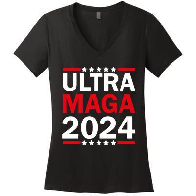 Ultra MAGA 2024 Women's V-Neck T-Shirt